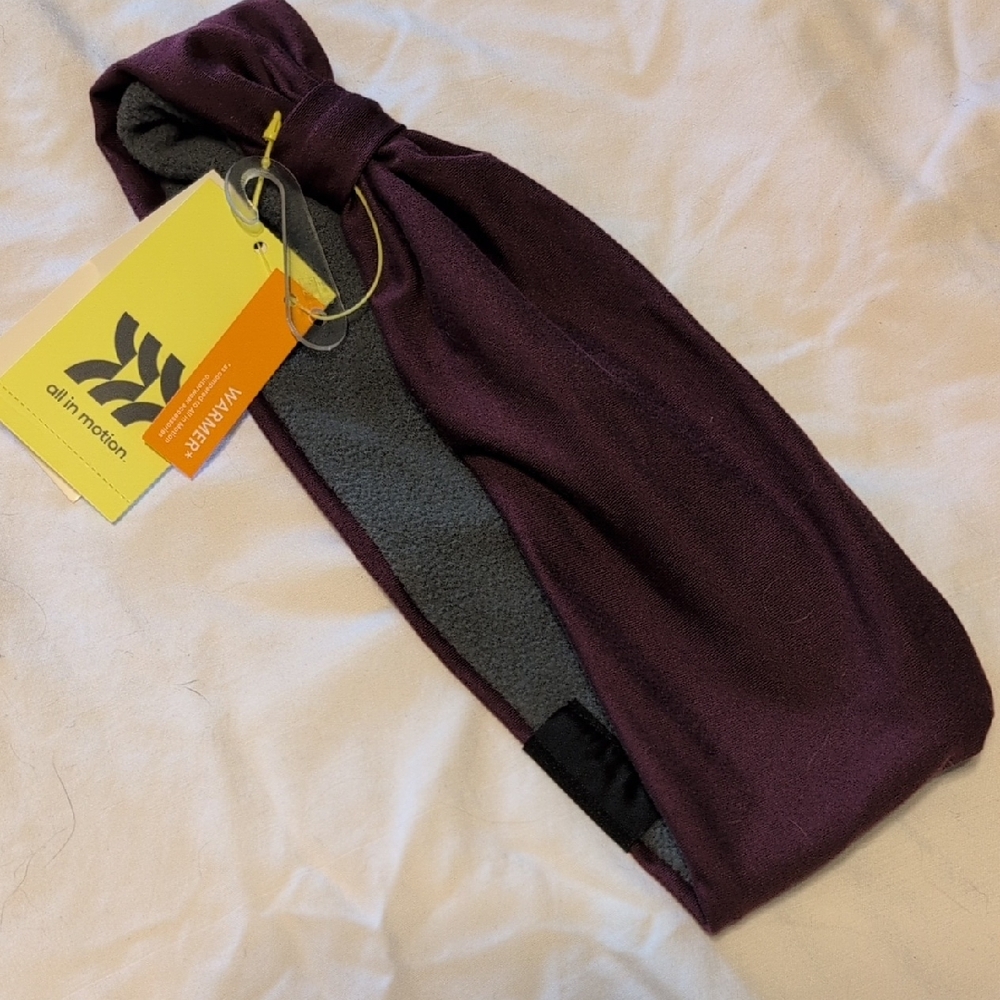 Women's All in Motion Purple Fleece Lined Winter Headband NWT